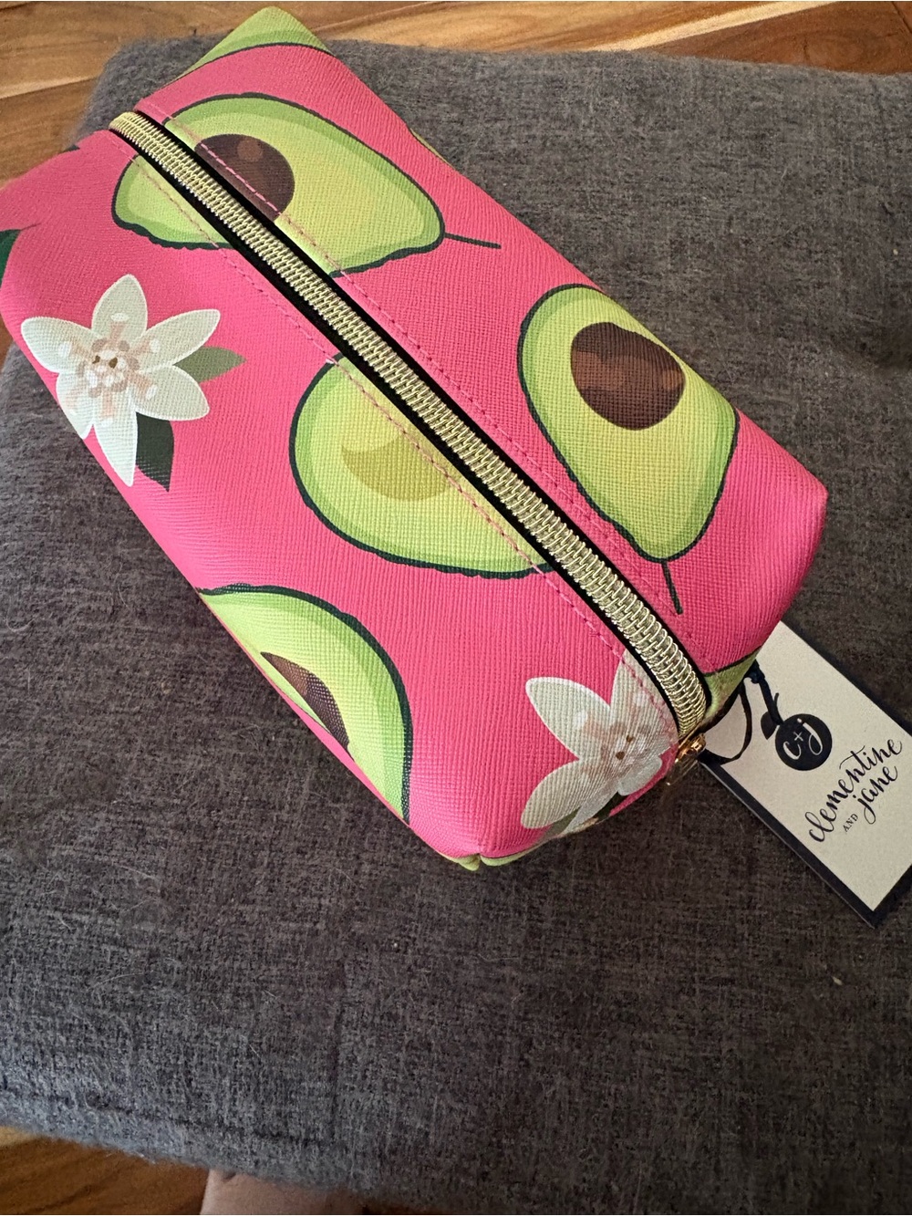 Clementine and June - Pink Avocado Zip Cosmetic Pouch